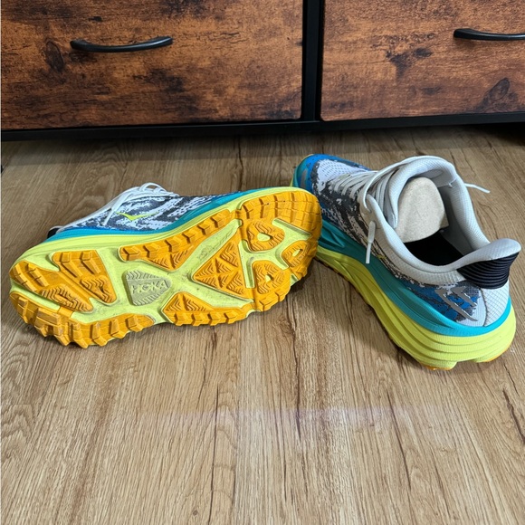 Hoka Blue and Yellow Athletic Shoes - Picture 2 of 3